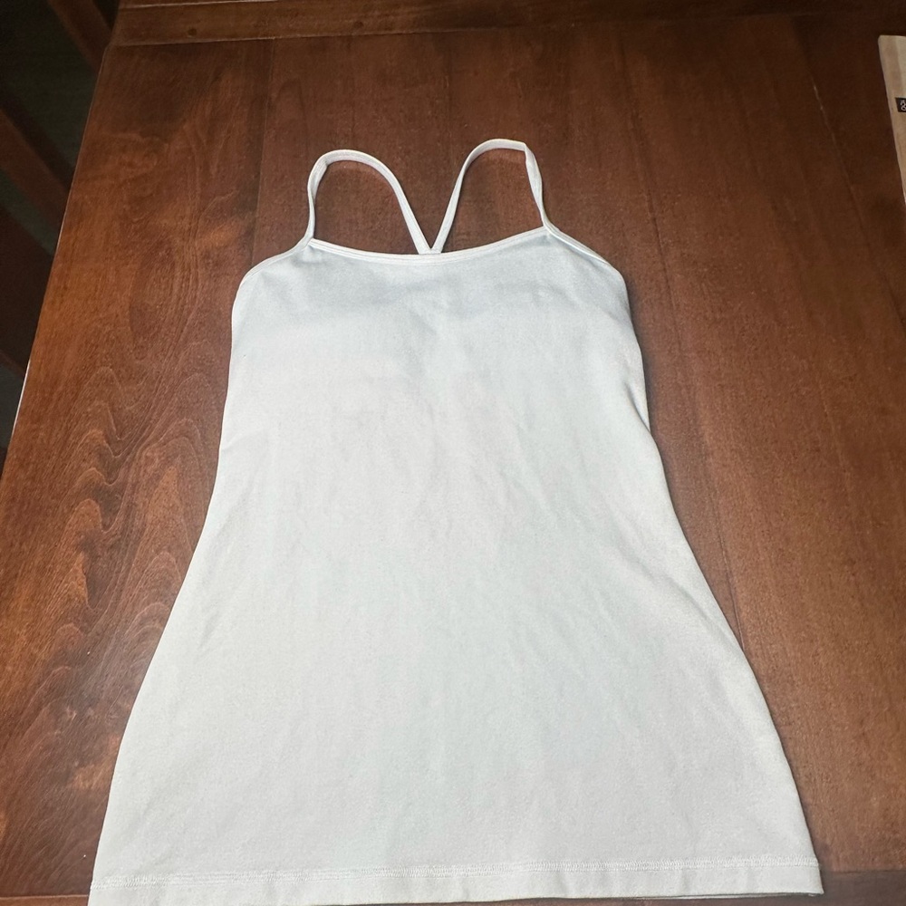 Lululemon White Racerback Spaghetti Strap Top size 6 women's EUC